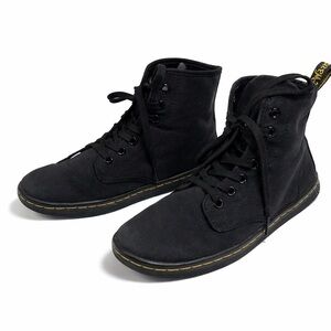 Dr Martens 6 Shoreditch Sneakers boots 0027 black canvas high top dark academia